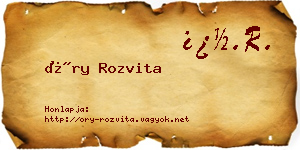 Őry Rozvita névjegykártya